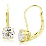 1 1/2 Carat Moissanite Leverback Earrings In 14 Karat Yellow Gold Image-1