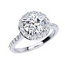 2 Carat Halo Diamond Engagement Ring in Platinum Image-2