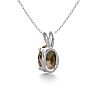 1/2 Carat Oval Shape Smoky Quartz Necklace In Sterling Silver, 18 Inches Image-3