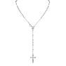 Sterling Silver Rosary Cross Necklace With Y Strand on 4mm Ball Chain, 18 Inches Image-2
