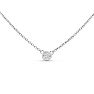1/5 Carat Bezel Set Diamond Solitaire Necklace In Sterling Silver, Fits 16-18 Inches. Meet Your New Go-To Diamond Necklace!! Image-1