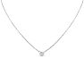 1/5 Carat Bezel Set Diamond Solitaire Necklace In Sterling Silver, Fits 16-18 Inches. Meet Your New Go-To Diamond Necklace!! Image-2