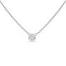 1/3 Carat Bezel Set Diamond Solitaire Necklace In Sterling Silver, 16-18 Inches Image-1