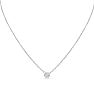 1/3 Carat Bezel Set Diamond Solitaire Necklace In Sterling Silver, 16-18 Inches Image-2