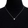 1/3 Carat Bezel Set Diamond Solitaire Necklace In Sterling Silver, 16-18 Inches Image-5