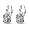 24 Diamond Antique Look Leverback Earrings, 3/4 Inch. Brand New Amazing Design! Image-2