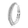 HUGE 1/2 Carat Diamond Hoop Earrings, 1 1/2 Inches. Brand New Style Image-2