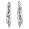 HUGE 1/2 Carat Diamond Hoop Earrings, 1 1/2 Inches. Brand New Style Image-3