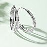 HUGE 1/2 Carat Diamond Hoop Earrings, 1 1/2 Inches. Brand New Style Image-6