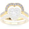 1/3 Carat Heart Shape Diamond Band In 14 Karat Yellow Gold Image-1