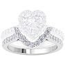 1/3 Carat Heart Shape Diamond Band In 14 Karat White Gold Image-1