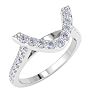 1/3 Carat Heart Shape Diamond Band In 14 Karat White Gold Image-2