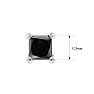 1/2 Carat Princess Cut Black Diamond Stud Earrings In Sterling Silver Image-4
