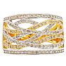 1/2 Carat Diamond Cocktail Ring In Yellow Gold Over Sterling Silver. Fabulous Style, Fiery Diamonds! Image-1