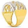 1/2 Carat Diamond Cocktail Ring In Yellow Gold Over Sterling Silver. Fabulous Style, Fiery Diamonds! Image-2