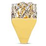 1/2 Carat Diamond Cocktail Ring In Yellow Gold Over Sterling Silver. Fabulous Style, Fiery Diamonds! Image-3