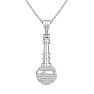 1 Carat Diamond Microphone Necklace In 14 Karat White Gold, 18 Inches Image-1