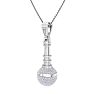 1 Carat Diamond Microphone Necklace In 14 Karat White Gold, 18 Inches Image-2
