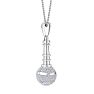 1 Carat Diamond Microphone Necklace In 14 Karat White Gold, 18 Inches Image-3