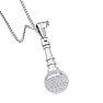 1 Carat Diamond Microphone Necklace In 14 Karat White Gold, 18 Inches Image-4