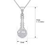 1 Carat Diamond Microphone Necklace In 14 Karat White Gold, 18 Inches Image-5
