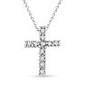 1/10 Carat Diamond Cross Necklace With Free Chain, 18 Inches.  Brand New Diamond Cross! Image-1