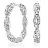 1/2 Carat Diamond Infinity Hoop Earrings, 1 Inch Image-1
