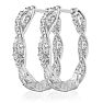 1/2 Carat Diamond Infinity Hoop Earrings, 1 Inch Image-2
