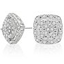 1/2 Carat Rose Cut Diamond Cushion Shape Stud Earrings Image-1