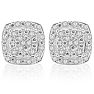 1/2 Carat Rose Cut Diamond Cushion Shape Stud Earrings Image-2