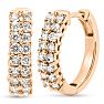 1/2 Carat Diamond Huggie Hoop Earrings In 14 Karat Rose Gold Image-1