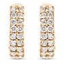 1/2 Carat Diamond Huggie Hoop Earrings In 14 Karat Rose Gold Image-2