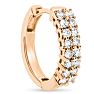 1/2 Carat Diamond Huggie Hoop Earrings In 14 Karat Rose Gold Image-3