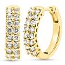 1/2 Carat Moissanite Huggie Hoop Earrings In 14 Karat Yellow Gold Image-1