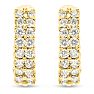 1/2 Carat Moissanite Huggie Hoop Earrings In 14 Karat Yellow Gold Image-2