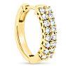 1/2 Carat Moissanite Huggie Hoop Earrings In 14 Karat Yellow Gold Image-3