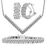 1 Carat Natural Rose Cut Diamond Necklace, Earrings and Bracelet Set. Matching Jewelry Is Wonderful! Image-1
