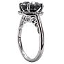 One of a Kind 4 1/2 Carat Halo Diamond Engagement Ring With 4.42 Carat Black Diamond Center In 14K White Gold Image-2