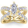 3 1/5 Carat Marquise Diamond Engagement Ring In 14K Yellow Gold Image-1