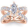 3 1/5 Carat Marquise Diamond Engagement Ring In 14K Rose Gold Image-1