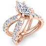 3 1/5 Carat Marquise Diamond Engagement Ring In 14K Rose Gold Image-2