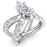 3 1/5 Carat Marquise Diamond Engagement Ring In 14K White Gold Image-2