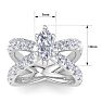 3 1/5 Carat Marquise Diamond Engagement Ring In 14K White Gold Image-5