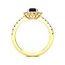 2 Carat Round Shape Flower Halo Black Moissanite Engagement Ring In 14K Yellow Gold Image-3