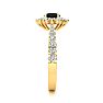 2 Carat Round Shape Flower Halo Black Moissanite Engagement Ring In 14K Yellow Gold Image-4