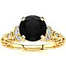 1 1/4 Carat Vintage Black Moissanite Engagement Ring In 14 Karat Yellow Gold Image-1