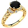 1 1/4 Carat Vintage Black Moissanite Engagement Ring In 14 Karat Yellow Gold Image-2