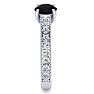 1 1/2 Carat Round Shape Black Moissanite Engagement Ring In 14 Karat White Gold Image-4