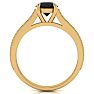 1 1/2 Carat Round Shape Black Moissanite Engagement Ring In 14 Karat Yellow Gold Image-3