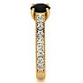 1 1/2 Carat Round Shape Black Moissanite Engagement Ring In 14 Karat Yellow Gold Image-4